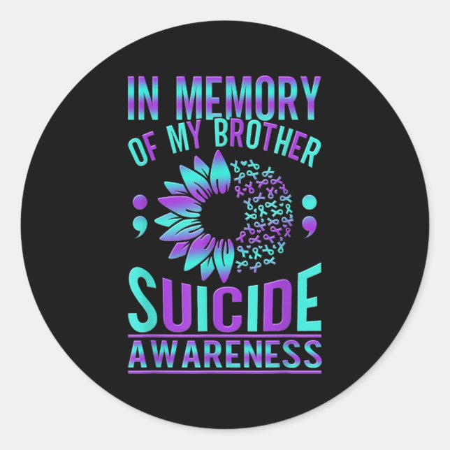 Sticker Rond Suicide Awareness Suicide Prevention Suprt Survivo (Devant)