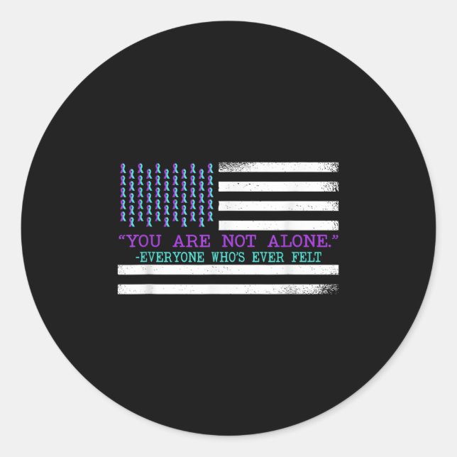 Sticker Rond Suicide Awareness Suicide Prevention Suprt Survivo (Devant)