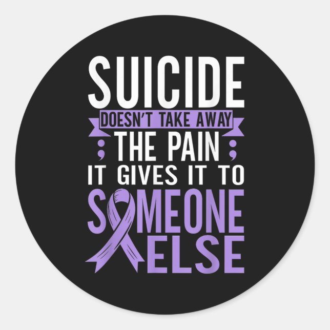 Sticker Rond Suicide Awareness Suicide Prevention Suprt Survivo (Devant)