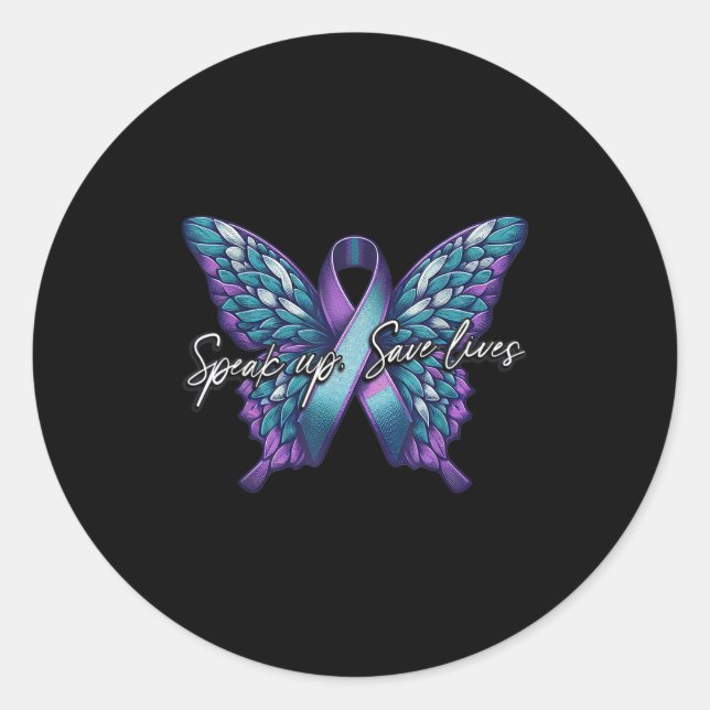 Sticker Rond Suicide Awareness Suicide Prevention Suprt Survivo (Devant)