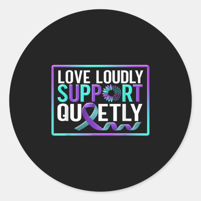 Sticker Rond Suicide Awareness Suicide Prevention Suprt Survivo (Devant)