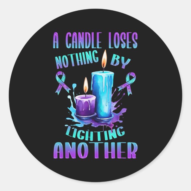 Sticker Rond Suicide Awareness Suicide Prevention Suprt Survivo (Devant)