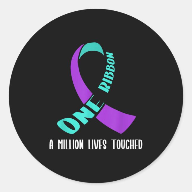 Sticker Rond Suicide Awareness Suicide Prevention Suprt Survivo (Devant)