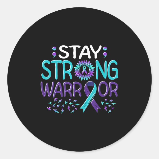 Sticker Rond Suicide Awareness Suicide Prevention Suprt Survivo (Devant)