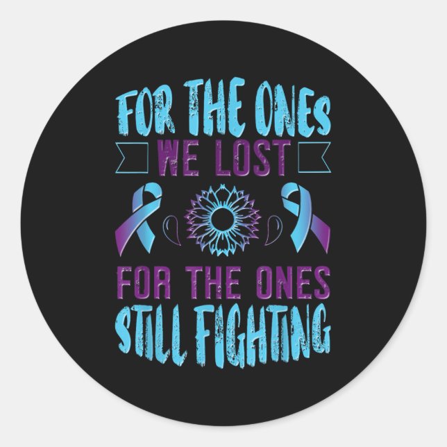 Sticker Rond Suicide Awareness Suicide Prevention Suprt Survivo (Devant)