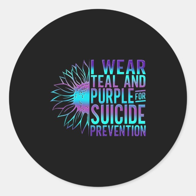 Sticker Rond Suicide Awareness Suicide Prevention Suprt Survivo (Devant)