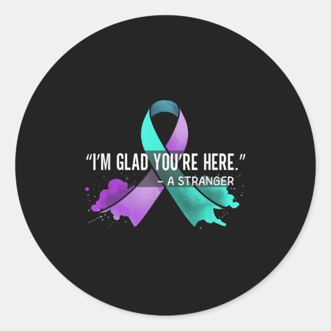 Sticker Rond Suicide Awareness Suicide Prevention Suprt Survivo (Devant)