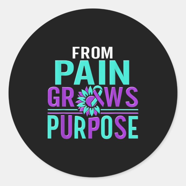 Sticker Rond Suicide Awareness Suicide Prevention Suprt Survivo (Devant)