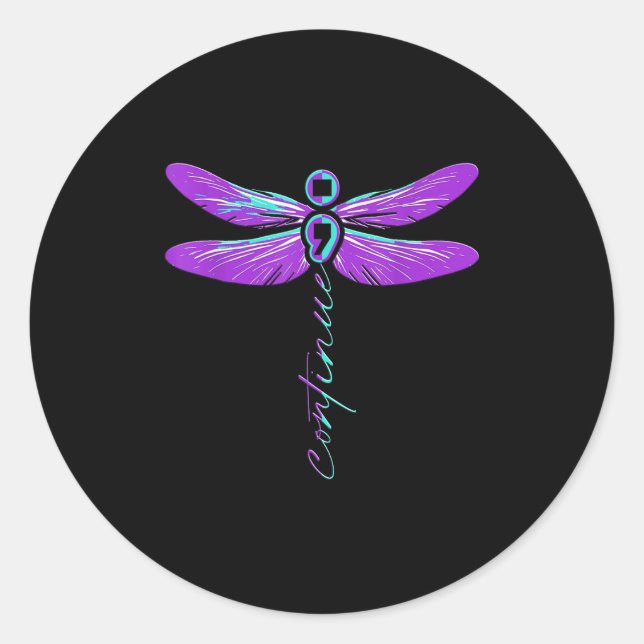 Sticker Rond Suicide Awareness Suicide Prevention Suprt Survivo (Devant)