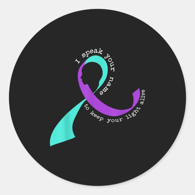 Sticker Rond Suicide Awareness Suicide Prevention Suprt Survivo (Devant)