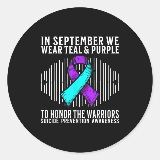Sticker Rond Suicide Awareness Suprt Suicide Prevention Awarene (Devant)