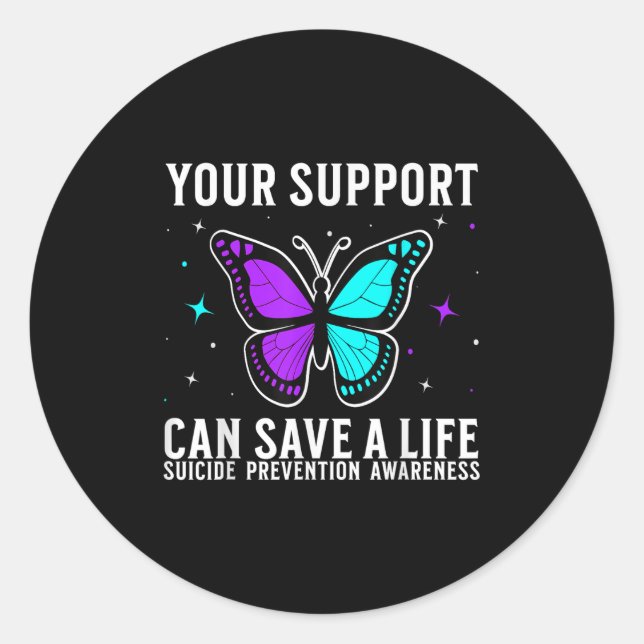 Sticker Rond Suicide Awareness Suprt Suicide Prevention Awarene (Devant)