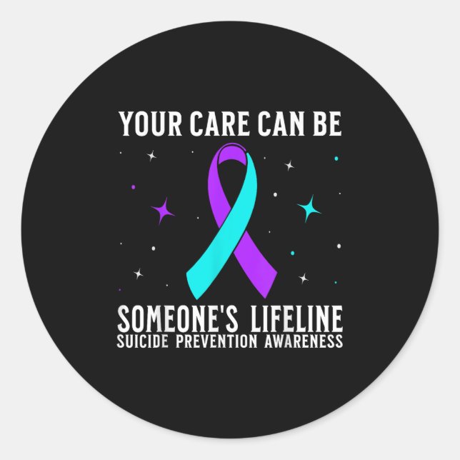 Sticker Rond Suicide Awareness Suprt Suicide Prevention Awarene (Devant)