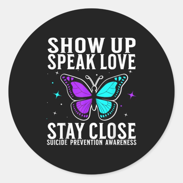 Sticker Rond Suicide Awareness Suprt Suicide Prevention Awarene (Devant)