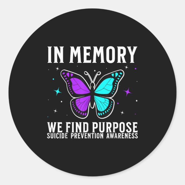 Sticker Rond Suicide Awareness Suprt Suicide Prevention Awarene (Devant)