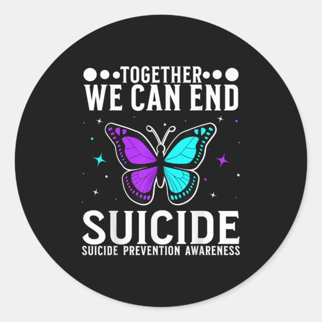 Sticker Rond Suicide Awareness Suprt Suicide Prevention Awarene (Devant)