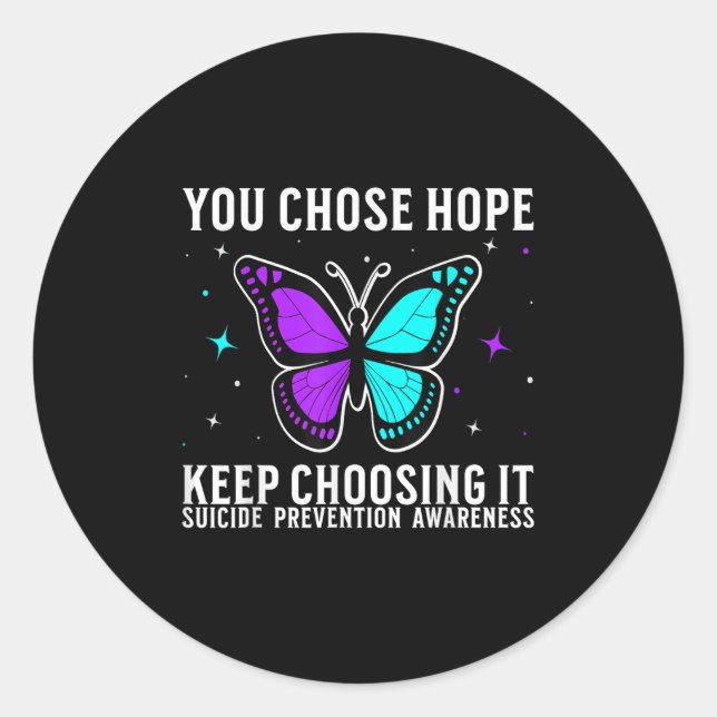 Sticker Rond Suicide Awareness Suprt Suicide Prevention Awarene (Devant)