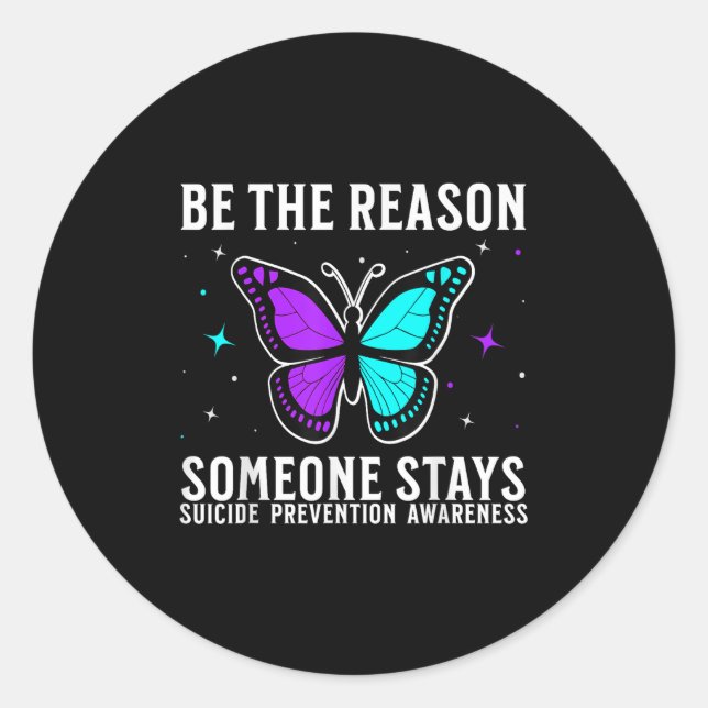 Sticker Rond Suicide Awareness Suprt Suicide Prevention Awarene (Devant)