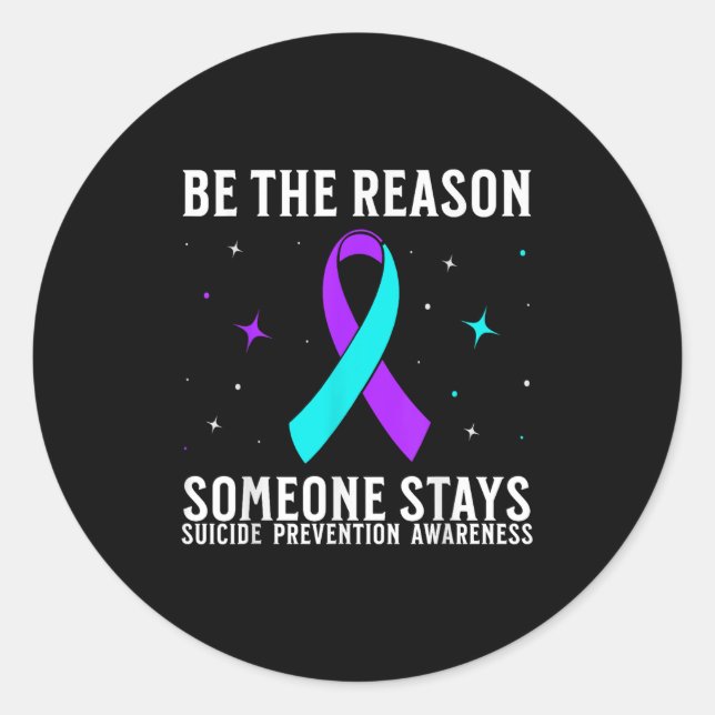 Sticker Rond Suicide Awareness Suprt Suicide Prevention Awarene (Devant)