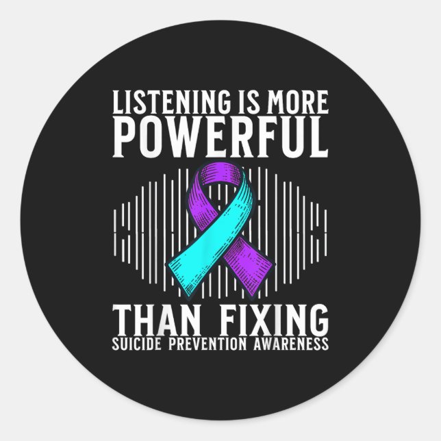 Sticker Rond Suicide Awareness Suprt Suicide Prevention Awarene (Devant)