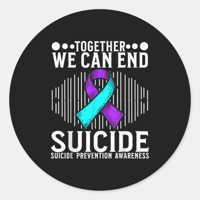 Sticker Rond Suicide Awareness Suprt Suicide Prevention Awarene (Devant)