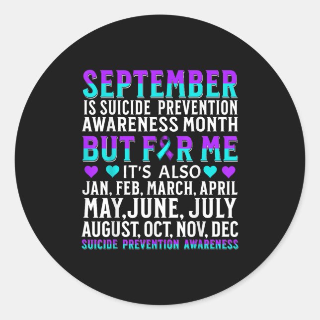 Sticker Rond Suicide Awareness Suprt Suicide Prevention Awarene (Devant)