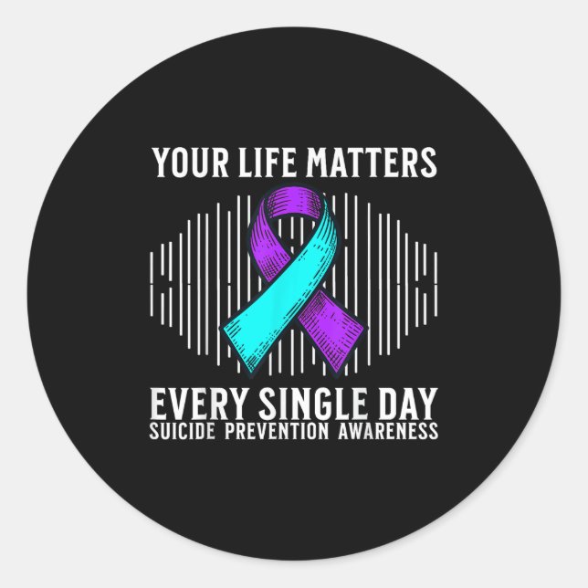 Sticker Rond Suicide Awareness Suprt Suicide Prevention Awarene (Devant)