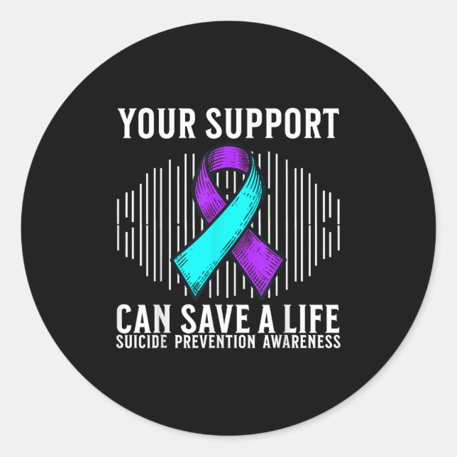 Sticker Rond Suicide Awareness Warrior Suicide Prevention Aware (Devant)