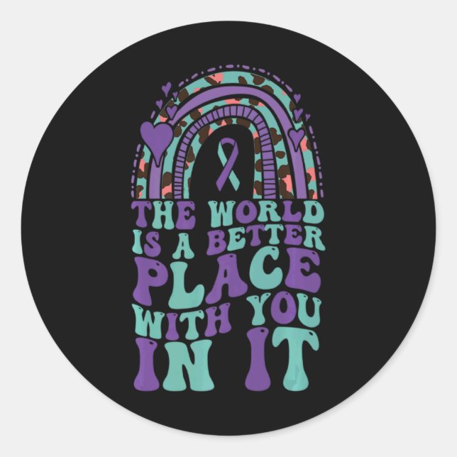 Sticker Rond Suicide Prevention 988 You Suicide Awarenes  (Devant)