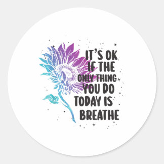 Sticker Rond Suicide Prevention Awareness Purple And Teal 