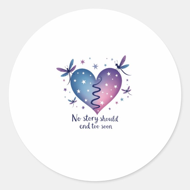 Sticker Rond Suicide Prevention Awareness Teal Purple Heart Dra (Devant)