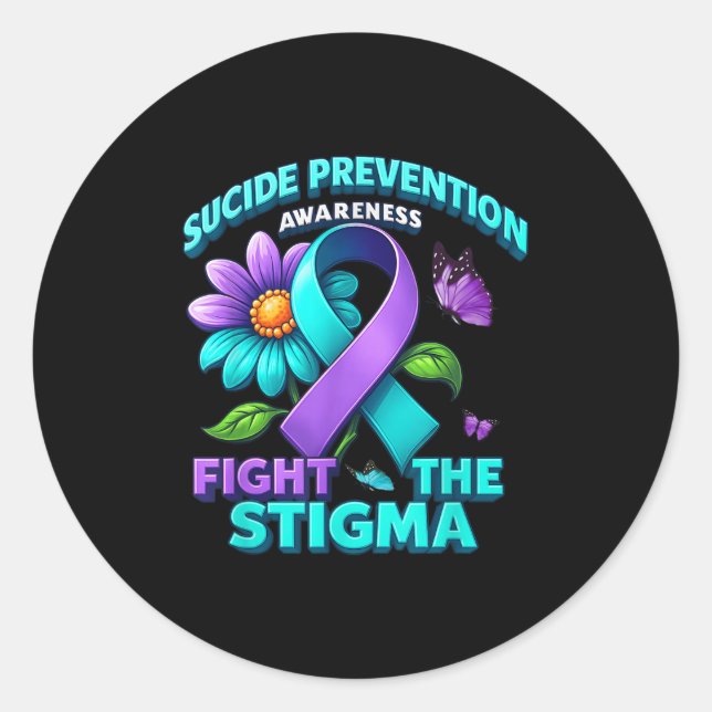 Sticker Rond Suicide Prevention Suprt Fight Stigma Suicide Awar (Devant)