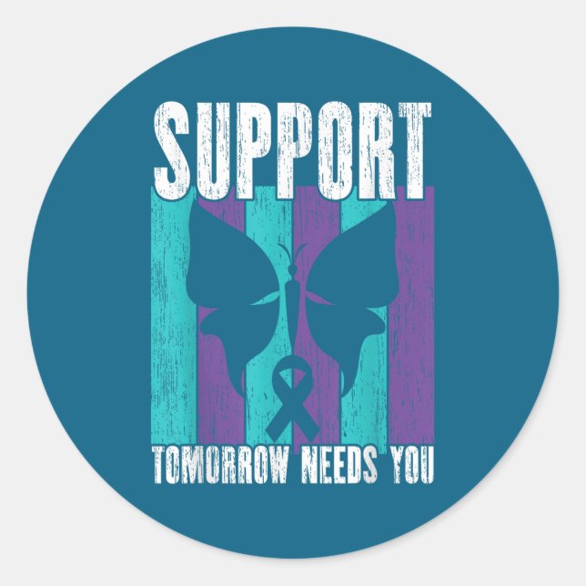 Sticker Rond Suicide Prevention Suprt Tomorrow _ I For Suprters (Devant)