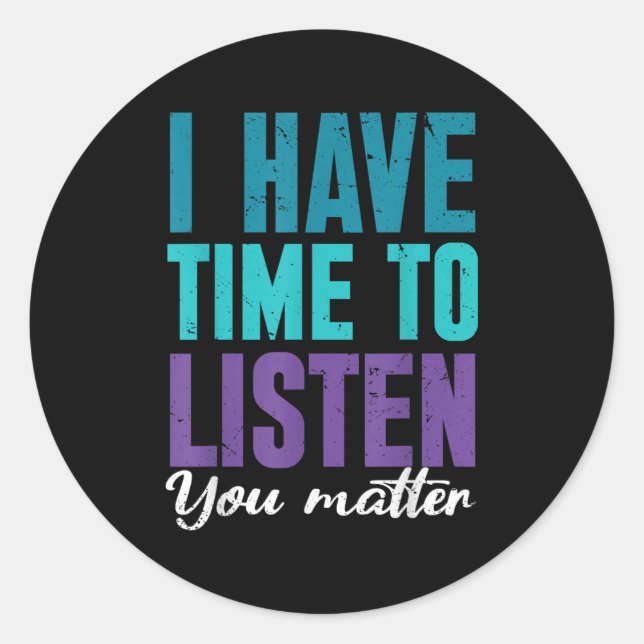 Sticker Rond Suicide Prevention You _ I For Suprters  (Devant)