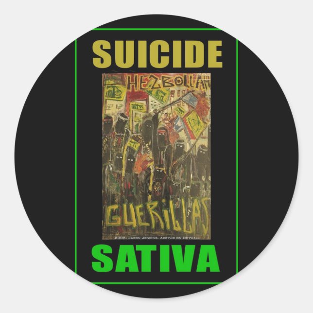 STICKER ROND SUICIDE SATIVA (Devant)