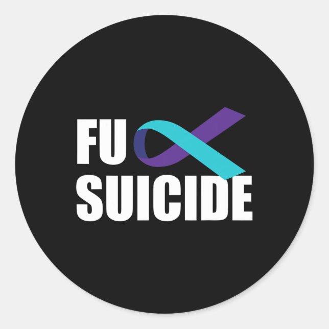 Sticker Rond Suicide Sensibilisation au suicide Ruban Préventio (Devant)