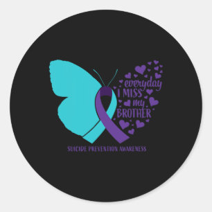 Sticker Rond Suicide Sensibilisation Frère Papillon amour mémoi