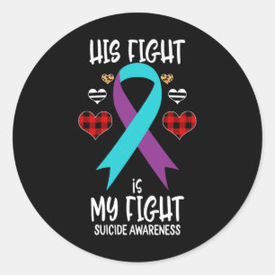 Sticker Rond Suicide Sensibilisation Ruban Sa Lutte Est Mon Com