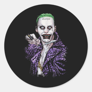 Sticker Rond Suicide Squad Joker Blade Black T Shirt