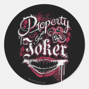 Sticker Rond Suicide Squad   Property of Joker