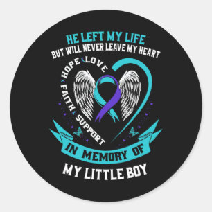 Sticker Rond Suicide turquoise Violet Sensibilisation Petit Gar