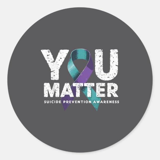 Sticker Rond Suicides Prevention Shirts Suicide Awareness  (Devant)