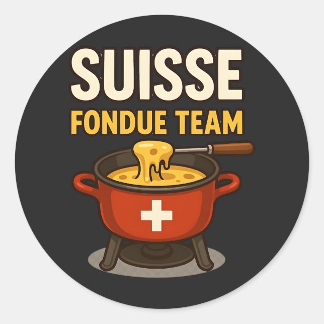 Sticker Rond Suisse Fondue Team (Devant)