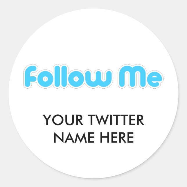 Sticker Rond suivez-moi (twitter) (Devant)