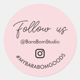 Sticker Rond Suivez-nous sur l'autocollant de paquet Instagram