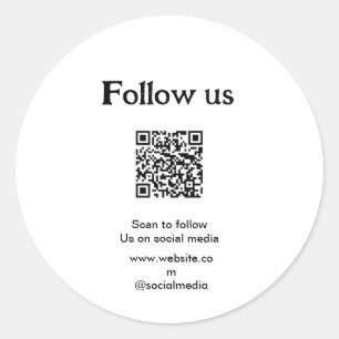 Sticker Rond Suivez-nous sur les réseaux sociaux, scannez le co