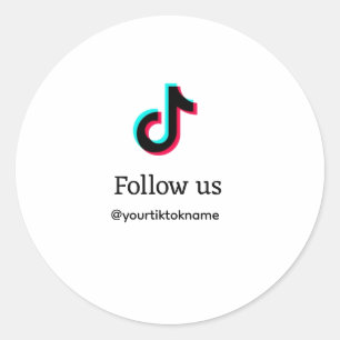 Sticker Rond suivez-nous tiktok nom d'utilisateur médias sociau