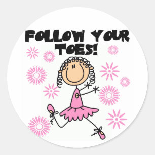 Sticker Rond Suivez vos orteils Ballerina Tshirts et cadeaux