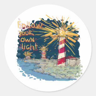 Sticker Rond Suivez votre propre lumière