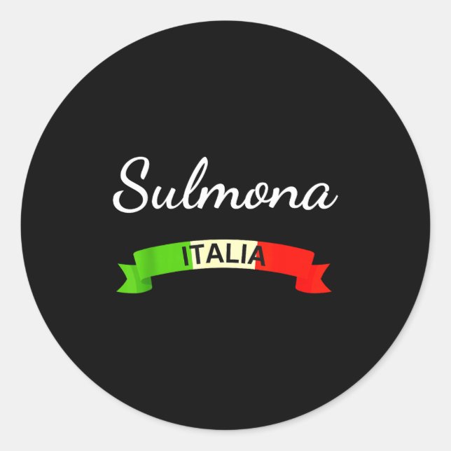 Sticker Rond Sulmona Italy Flag Italia Souvenir Gift Matching I (Devant)